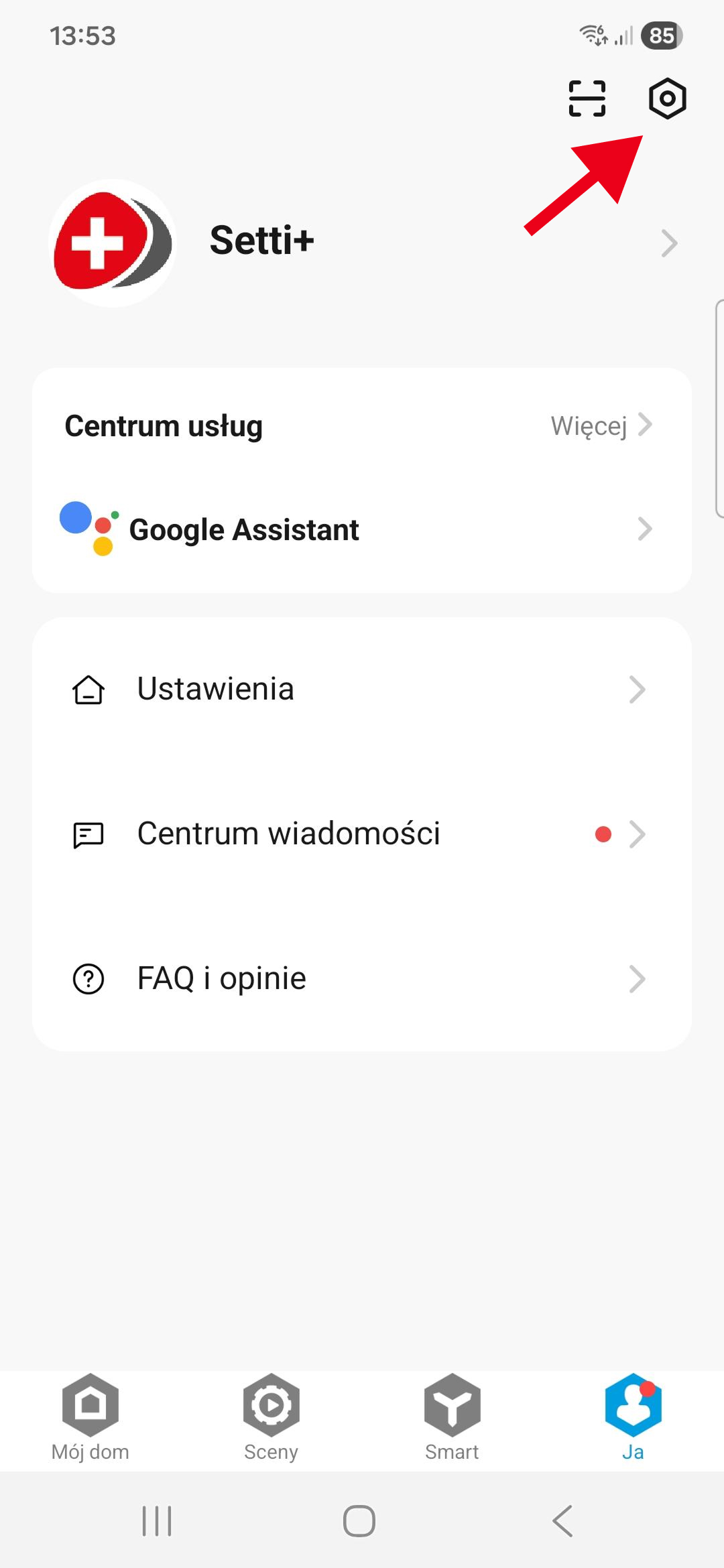 Przejdź do zakładki Ja