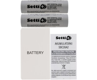 Akumulatorki Li-Ion 18650 2600 mAh SETTI+ (2 sztuki)